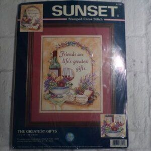 Dimensions Sunset 13121 The Greatest Gifts Stamped Cross Stitch Kit Friends New